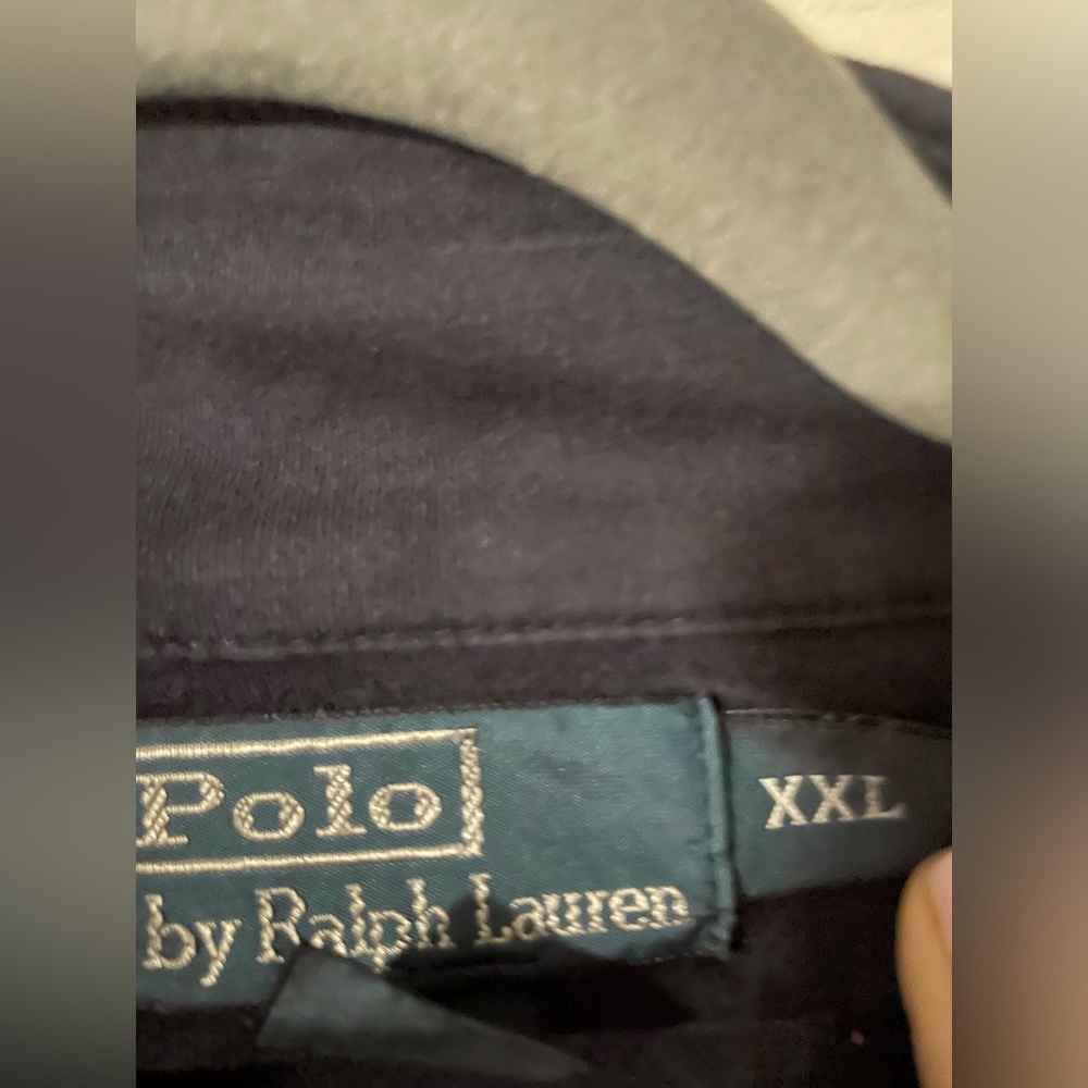 Men’s long-sleeve polo by RL - Size XXL - Navy